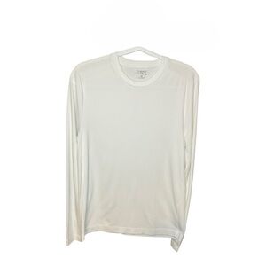 J. Crew Men’s Long Sleeve Performance T Shirt With COOLMAX Size Medium White